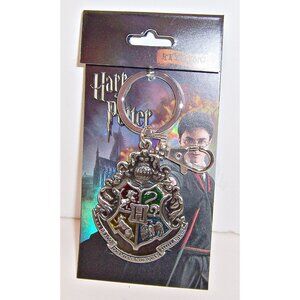 HARRY POTTER Silver "Pewter" SHIELD CHARM KEYCHAIN Key Ring Chain Fob Holder NEW